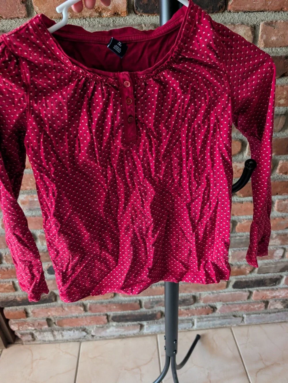 GAP Kids Berry Pink Heart-Print Henley
